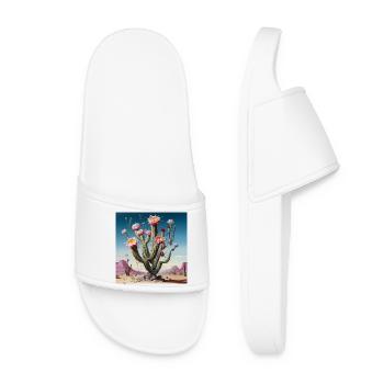 Desert Cactus Blossom Rush - Women’s Pool Sliders - white - Front