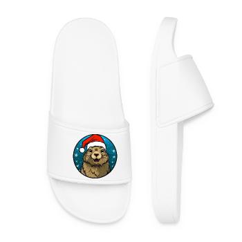 Santa Claus Groundhog - Women’s Pool Sliders - white - Front