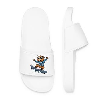 Cooler Snowboard Biber Comic Sonnenbrille - Frauen Badelatschen - Weiß - Vorne
