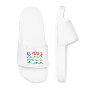 fishing is life,Humor,fisherman gift - Women’s Pool Sliders - white - Front