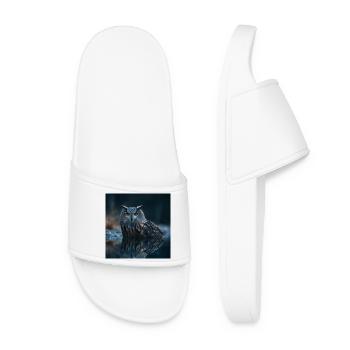 Eagle Owl – Mystical Eyes of the Night - Women’s Pool Sliders - white - Front