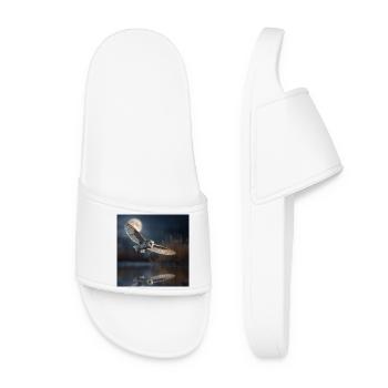 Barn Owl in the Moonlight – Mystical Night - Women’s Pool Sliders - white - Front