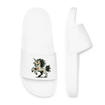 Untotes Berserker-Einhorn mit Narben und Wut - Frauen Badelatschen - Weiß - Vorne
