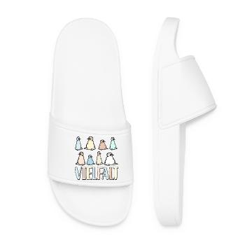 Variété d’hiver des bonshommes de neige colorés - Claquettes Femme - blanc - Devant
