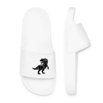 Tyrannosaurus mit Sonnenbrille - Frauen Badelatschen - Weiß - Vorne