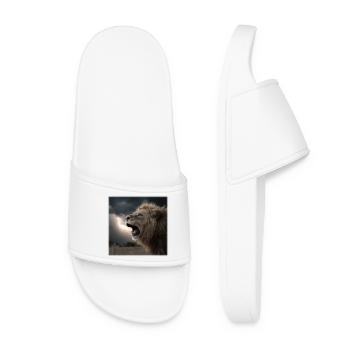 Dramatic Roaring King - Lion in the Storm - Women’s Pool Sliders - white - Front
