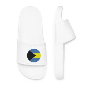 Bahamas round flag - Women’s Pool Sliders - white - Front