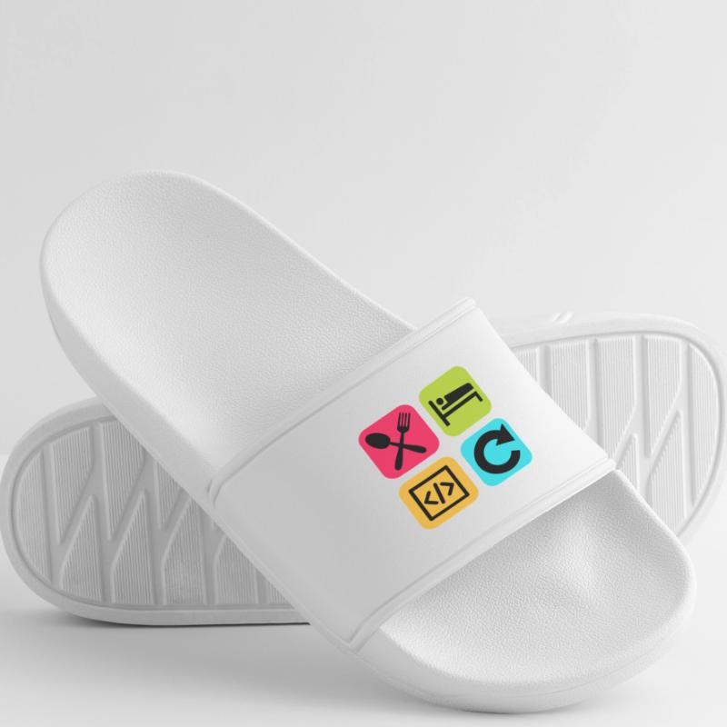 Manger Dormir Code Répéter Citation drôle Dev Claquettes Femme