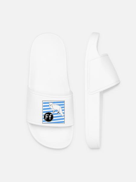 F for Fox (learning to read in primary school) - Women’s Pool Sliders - white