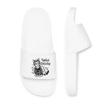 Festive cat and fairy lights - Women’s Pool Sliders - white - Front