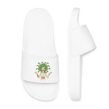 Medusa, the goddess from Greek mythology - Women’s Pool Sliders - white - Front