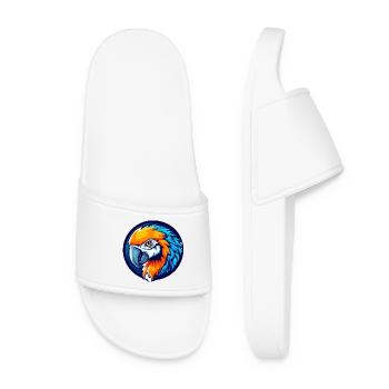 Tropical Parrot Esports Mascot Logo - Women’s Pool Sliders - white - Front