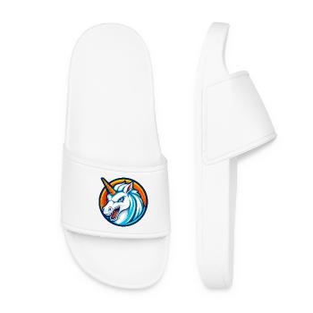 Savage Unicorn Esports Maskottchen-Logo - Frauen Badelatschen - Weiß - Vorne
