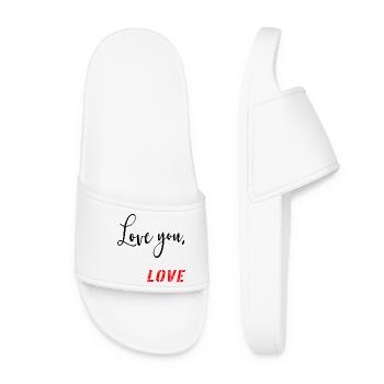 Saint-Valentin - Message d’amour - Claquettes Femme - blanc - Devant