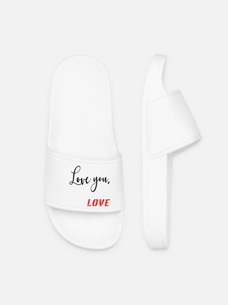Valentinstag – Love You-Botschaft - Frauen Badelatschen - Weiß