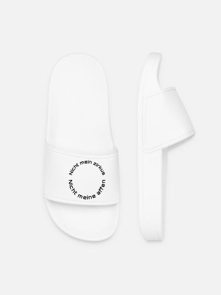 Not my circus – Not my monkeys - Women’s Pool Sliders - white