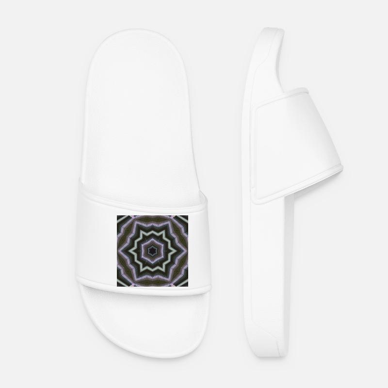 Kaleidoscopic Star Mandala - Women’s Pool Sliders - white