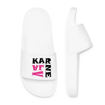 Karneval in Pink/Schwarz - Frauen Badelatschen - Weiß - Vorne