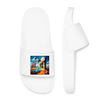 Melting Bells Surreel Landscape - Women’s Pool Sliders - white - Front