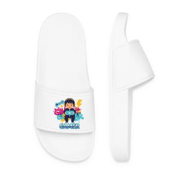Gamer Kid with game pad and headphones - Women’s Pool Sliders - white - Front