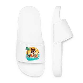 Llama on the beach in the sunlight - Women’s Pool Sliders - white - Front