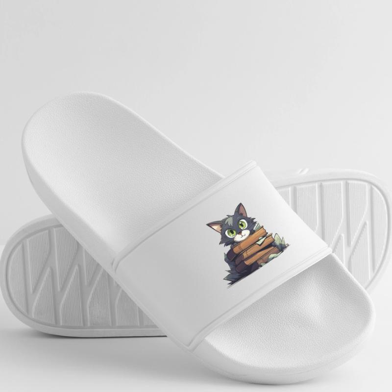 Cat Book Stack Women’s Pool Sliders