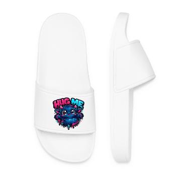 Hug Me Neon Monster Cuddly Friend - Women’s Pool Sliders - white - Front
