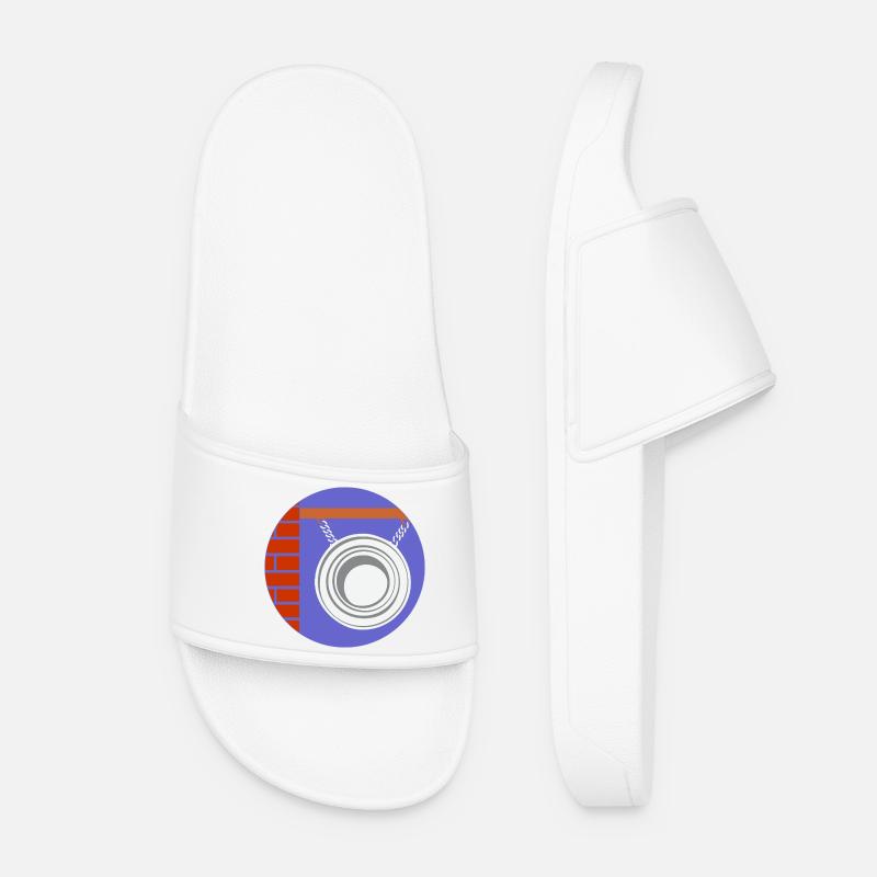 51169_Friseur circle counterpart in front of brick wall - Women’s Pool Sliders - white