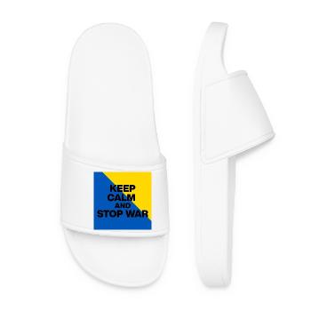 RESTEZ CALMES ET ARRÊTEZ LA GUERRE ! PAIX EN UKRAINE MAINTENANT FCK RSS - Claquettes Femme - blanc - Devant