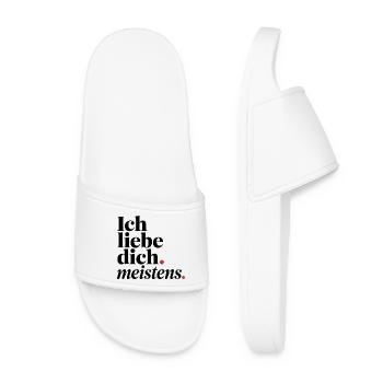 Ich liebe dich meistens - Typografie roter Akzent - Frauen Badelatschen - Weiß - Vorne