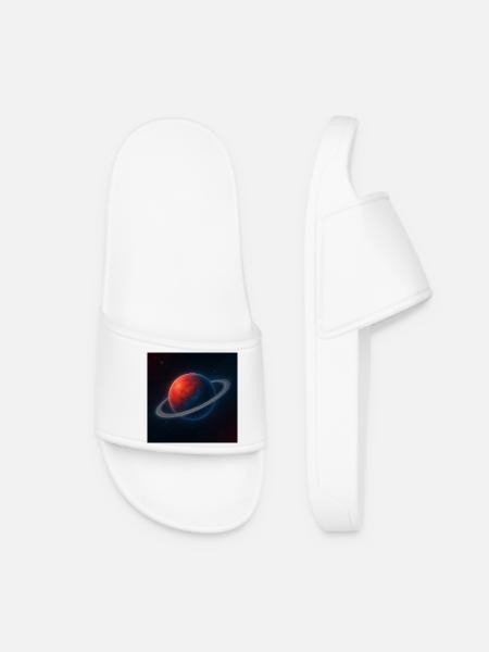 Planète rougebleu aux anneaux - Claquettes Femme - blanc