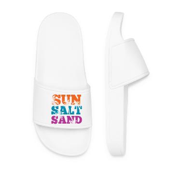 Sommerzeit - Sonne, Salz und Sand - Frauen Badelatschen - Weiß - Vorne