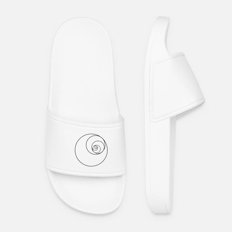 fibonacci spiral circle - Women’s Pool Sliders - white