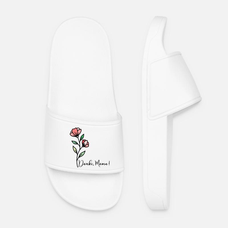 Muttertag Blumen Danke Mama - Frauen Badelatschen - Weiß