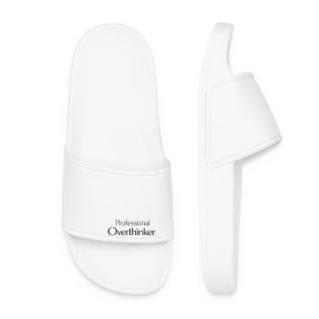 professional overthinker saying - Women’s Pool Sliders - white - Front