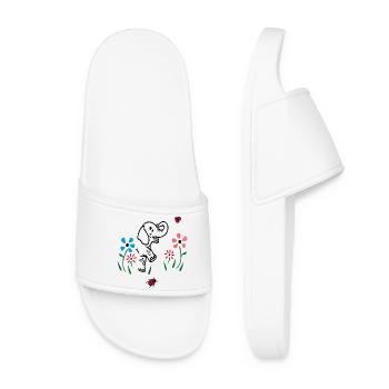Éléphant sur une prairie fleurie - Claquettes Femme - blanc - Devant