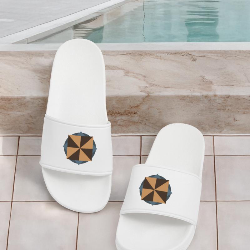 PYRAMID CORE GEOMETRY | Basic Shapes Artwork Women’s Pool Sliders