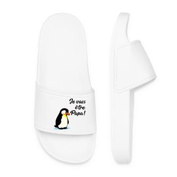 Announce Baby Daddy Penguin - Women’s Pool Sliders - white - Front