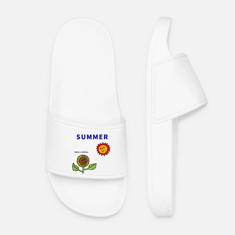 Summer Sun and Sunflowers - Women’s Pool Sliders - white