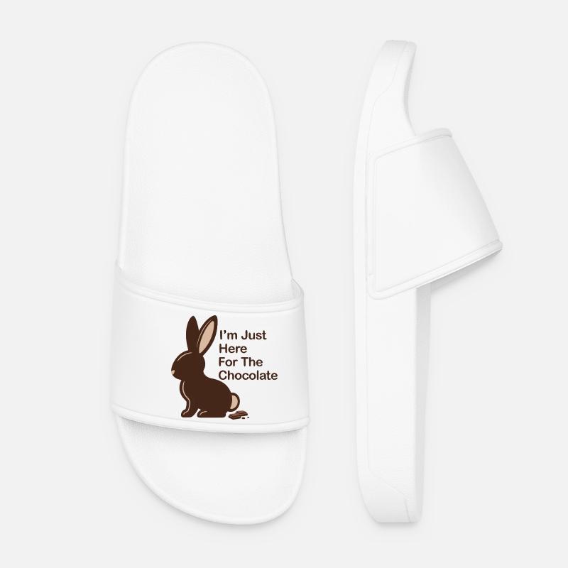 Just here for chocolate Schokoladen Osterhase - Frauen Badelatschen - Weiß