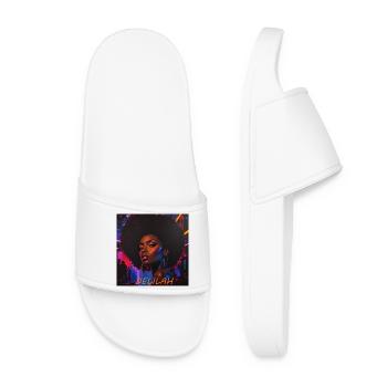 Delilah Neon Afro-Porträt - Frauen Badelatschen - Weiß - Vorne