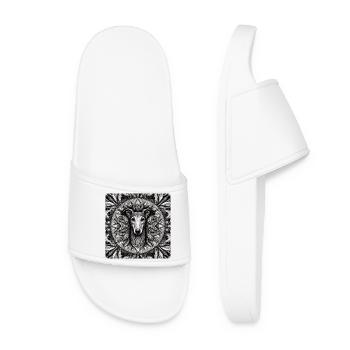 Greyhound Mandala - Women’s Pool Sliders - white - Front
