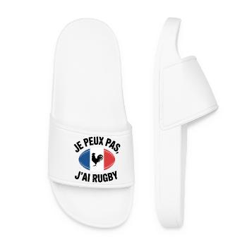 J'peux Pas J'ai trop trop La Flemme - Claquettes Femme - blanc - Devant