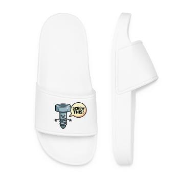 Screw This Funny Screw Pun Design - Women’s Pool Sliders - white - Front