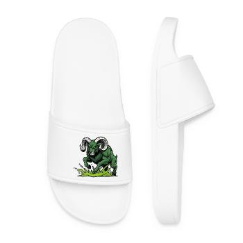 Ram Green Toxic Charge Maskottchen Ram - Frauen Badelatschen - Weiß - Vorne