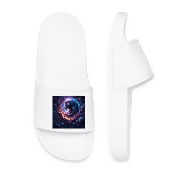 Cosmic Woman in Nebula - Women’s Pool Sliders - white - Front