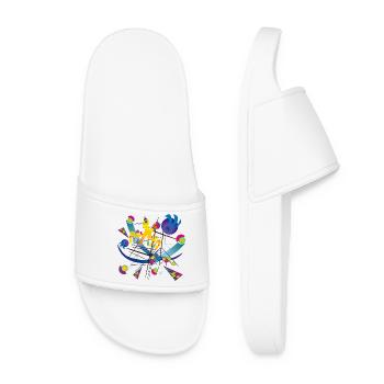 Wearable Art - Visual symphony - Women’s Pool Sliders - white - Front