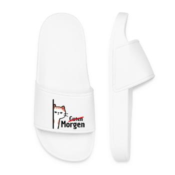 NO GOOD MORNING, MORNING GROUCH! FUNNY SAYING - Women’s Pool Sliders - white - Front