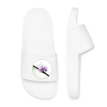 Fleur rose et blanche délicate, fleur blanche - Claquettes Femme - blanc - Devant