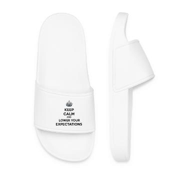 Keep Calm Lower Your Expectations - Women’s Pool Sliders - white - Front